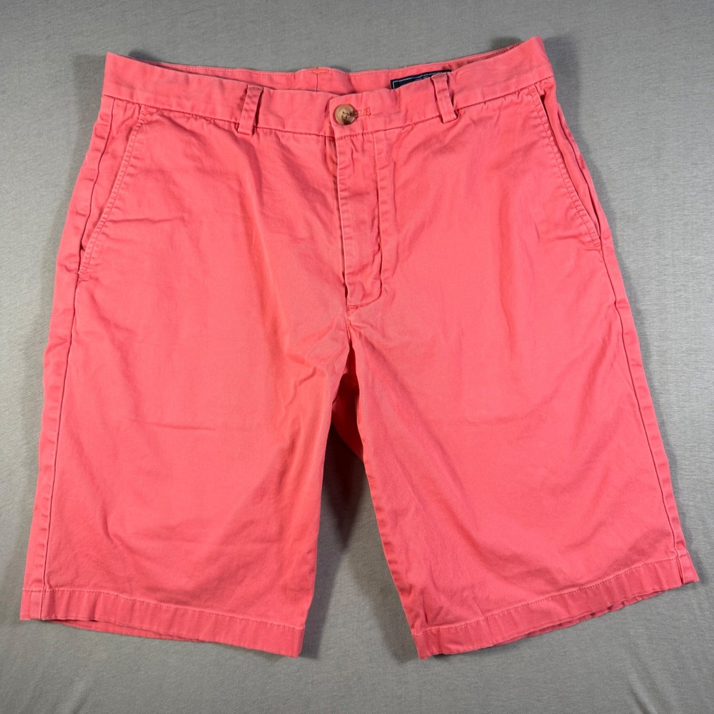 Vineyard Vines Mens 34 Coral Salmon 9 Inch Breaker Chino Shorts Stretch Cotton